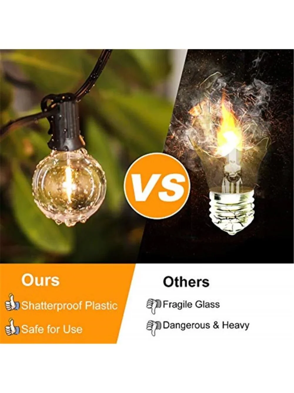 Outdoor G40 Globe String Lights 100ft Vintage Waterproof Dimmable Connectable